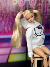 Load image into Gallery viewer, Hello kitty hoodie and shorts for barbie dolls
