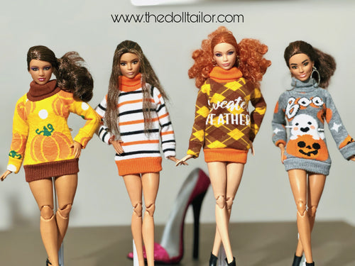 Fall sweaters for barbie doll Halloween sweaters