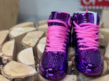 Load image into Gallery viewer, Metallic purple shoes for Ken miniature shoes for 1/6 scale dolls
