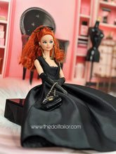 Load image into Gallery viewer, Black satin gown for barbie doll
