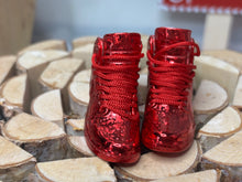 Load image into Gallery viewer, Metallic red tennis shoes for Ken 1/6 scale miniature shoes for dolls
