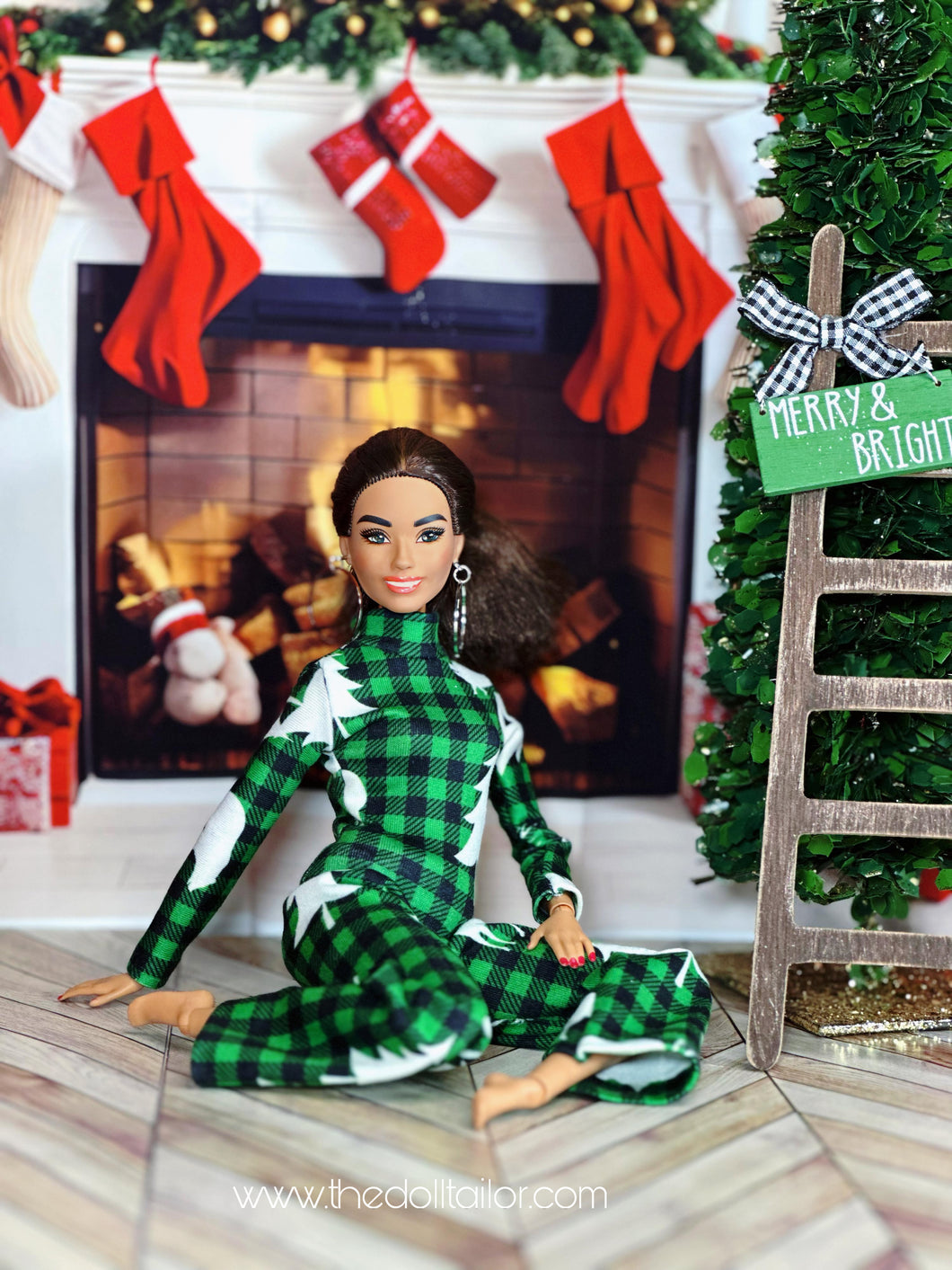 Christmas pajamas for barbie reindeer pjs for dolls