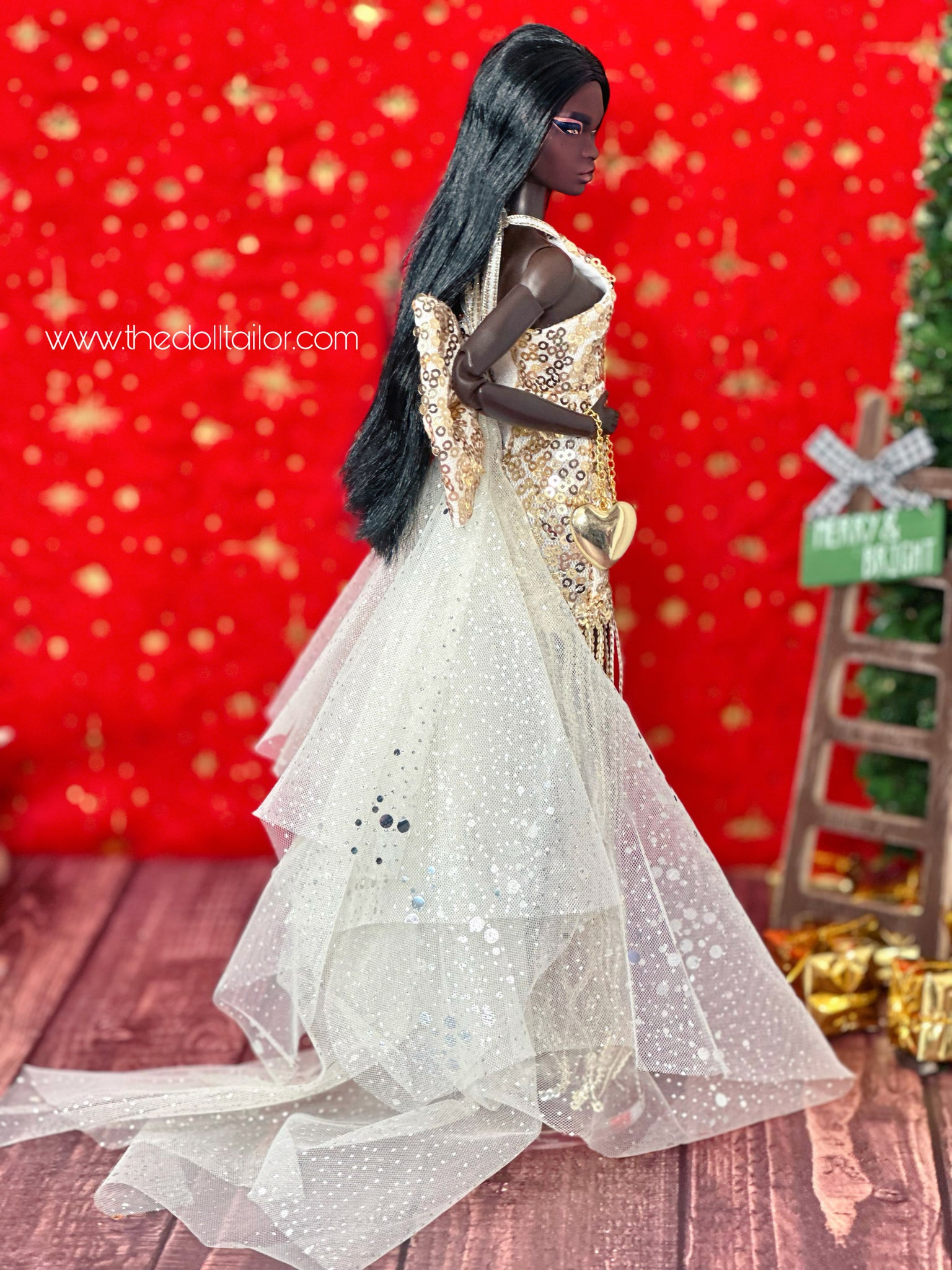 Golden dress for barbie dolls Nye dress The Doll Tailor Golden dress for barbie dolls Nye dress The Doll Tailor