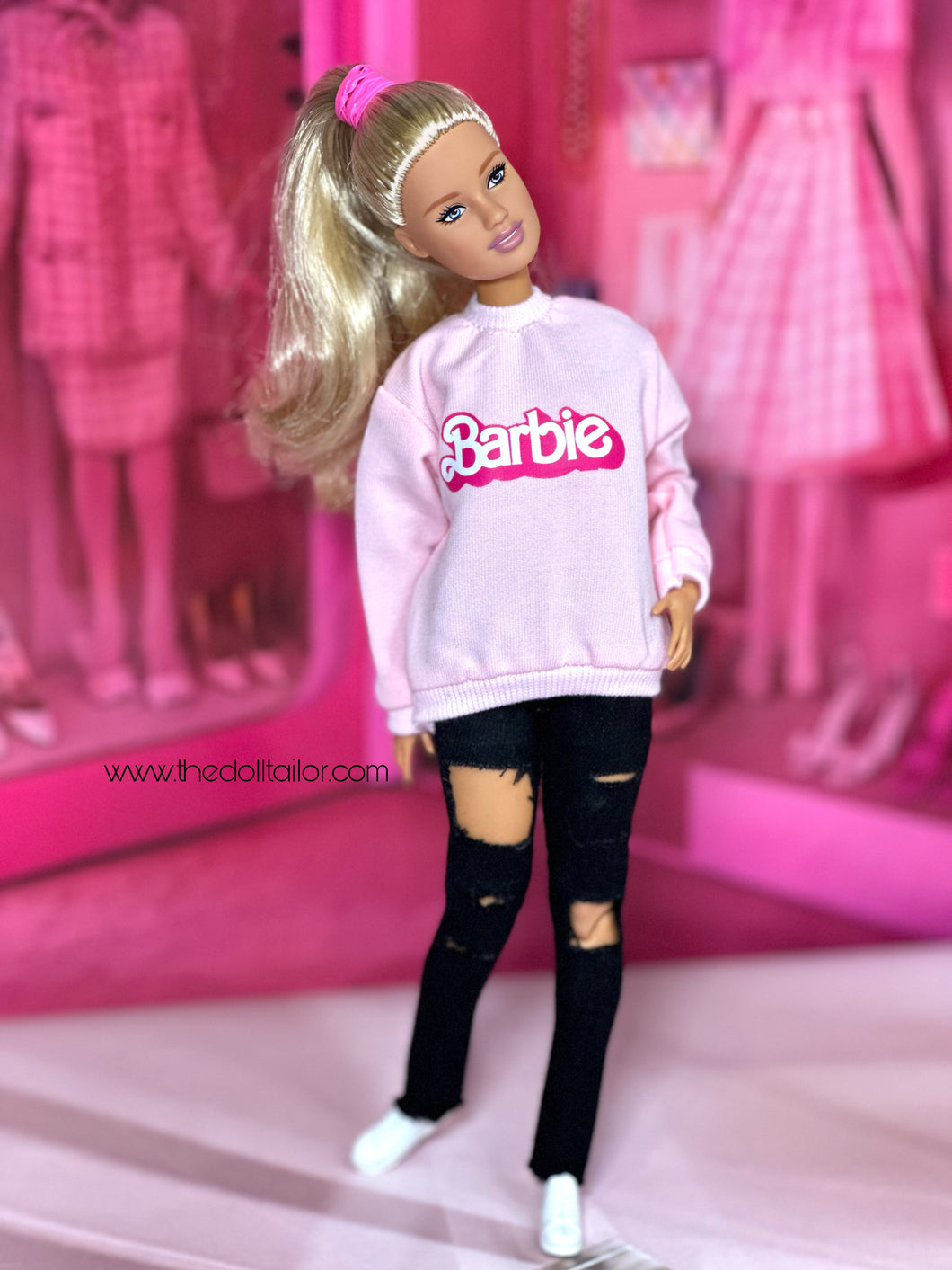 Pink barbie Sweatshirt with logo