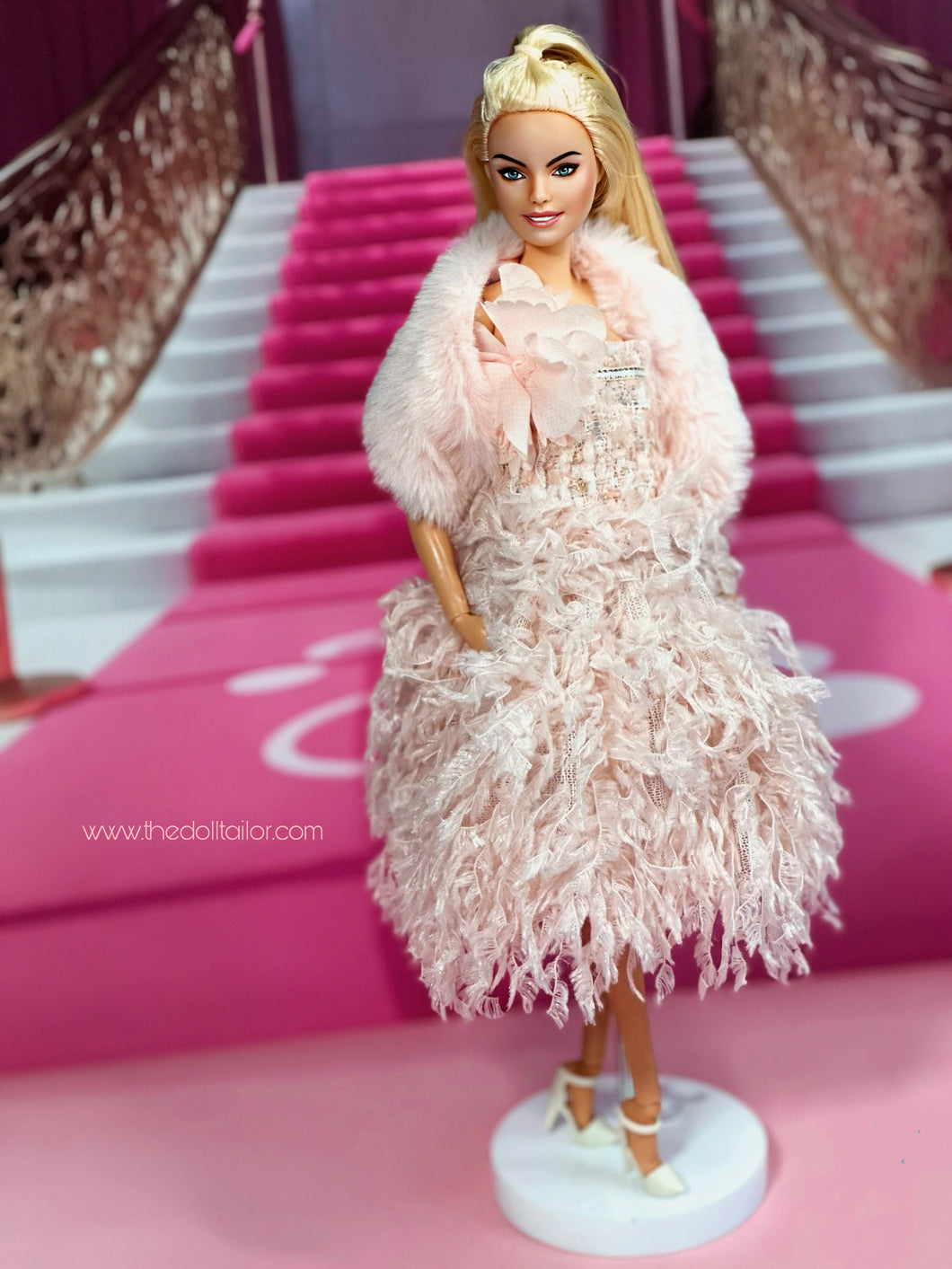 Feather dress for barbie doll