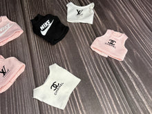 Load image into Gallery viewer, Barbie doll crop with tops luxury logo 1/6 scale tops for dolls
