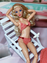 Load image into Gallery viewer, Coral bikini for barbie doll and sun hat crochet bikini
