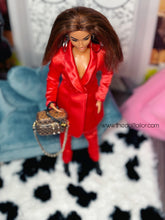 Load image into Gallery viewer, Red satin suit for barbie doll
