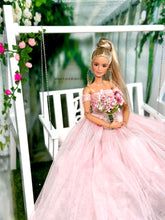 Load image into Gallery viewer, Pink wedding dress for barbie doll
