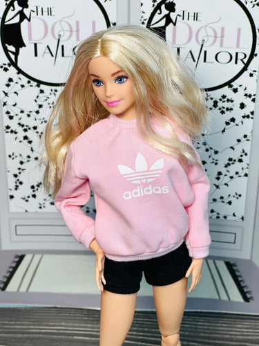 Pink sweater for Barbie dolls