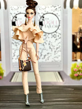 Load image into Gallery viewer, Beige jumpsuit with ruffles for 1/6 scale dolls
