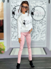 Load image into Gallery viewer, White sweatshirt for Barbie dolls sweater
