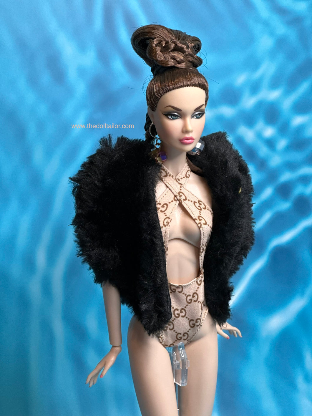 Brown bathing suit for 1/6 scale dolls luxury bikini