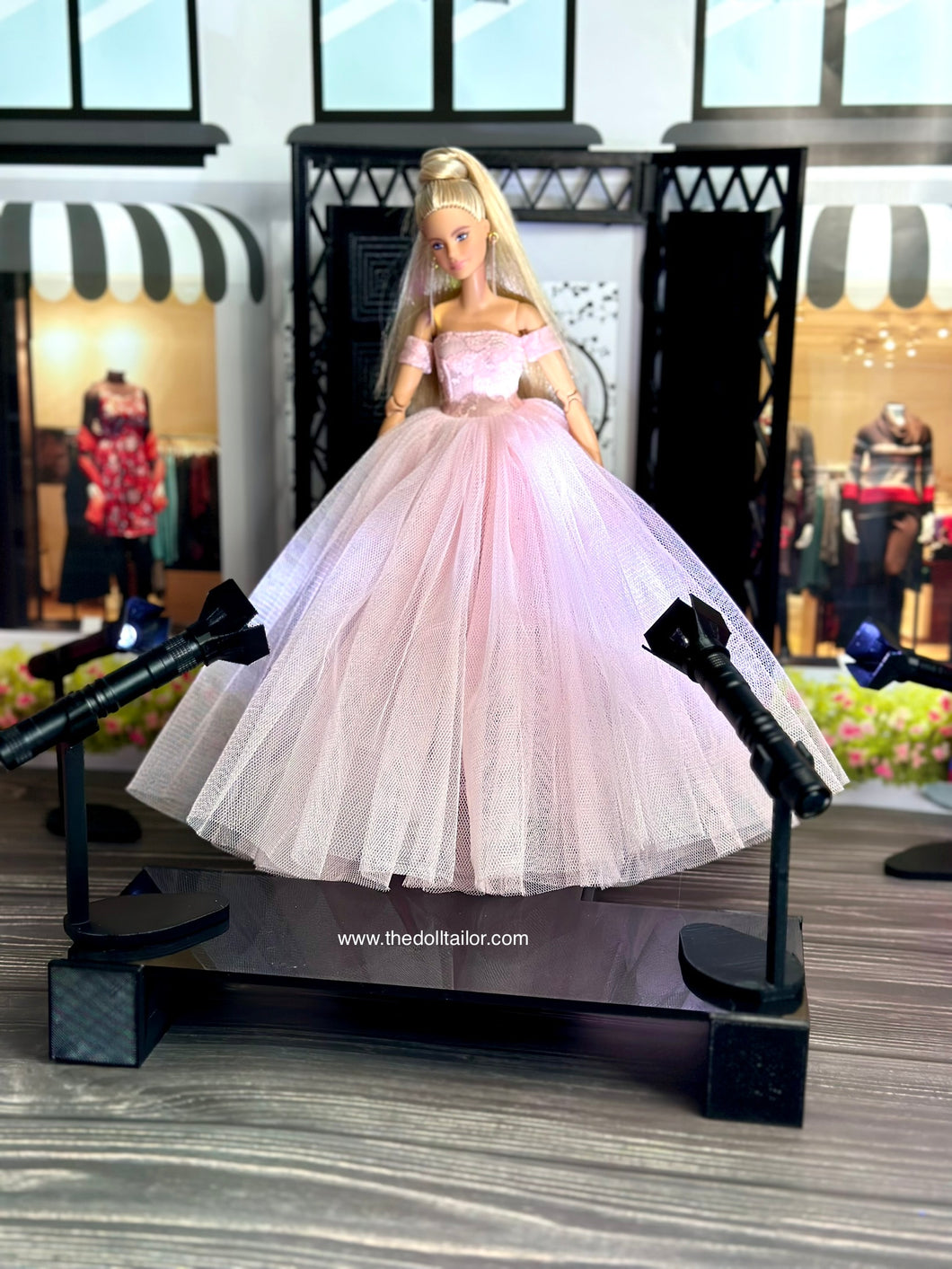 Pink wedding dress for barbie doll
