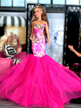 Load image into Gallery viewer, Pink mermaid dress wedding dress for Barbie dolls

