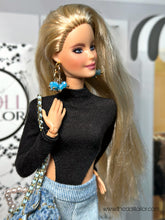 Load image into Gallery viewer, Blue earrings for Barbie dolls
