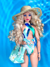 Load image into Gallery viewer, Blue and green bathing suit for Barbie doll
