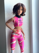 Load image into Gallery viewer, Tie dye yoga pants and crop top for fashion dolls
