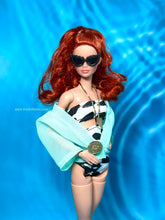 Load image into Gallery viewer, Black and gold bathing suit for Barbie dolls
