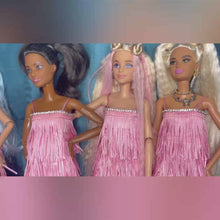 Load and play video in Gallery viewer, Pink dress for Barbie doll flapper dress
