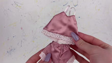 Load and play video in Gallery viewer, Rose satin pajamas for Barbie Doll

