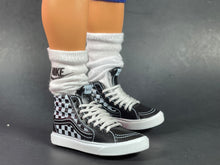 Load image into Gallery viewer, Checkered tennis shoes for male fashion dolls miniature shoes
