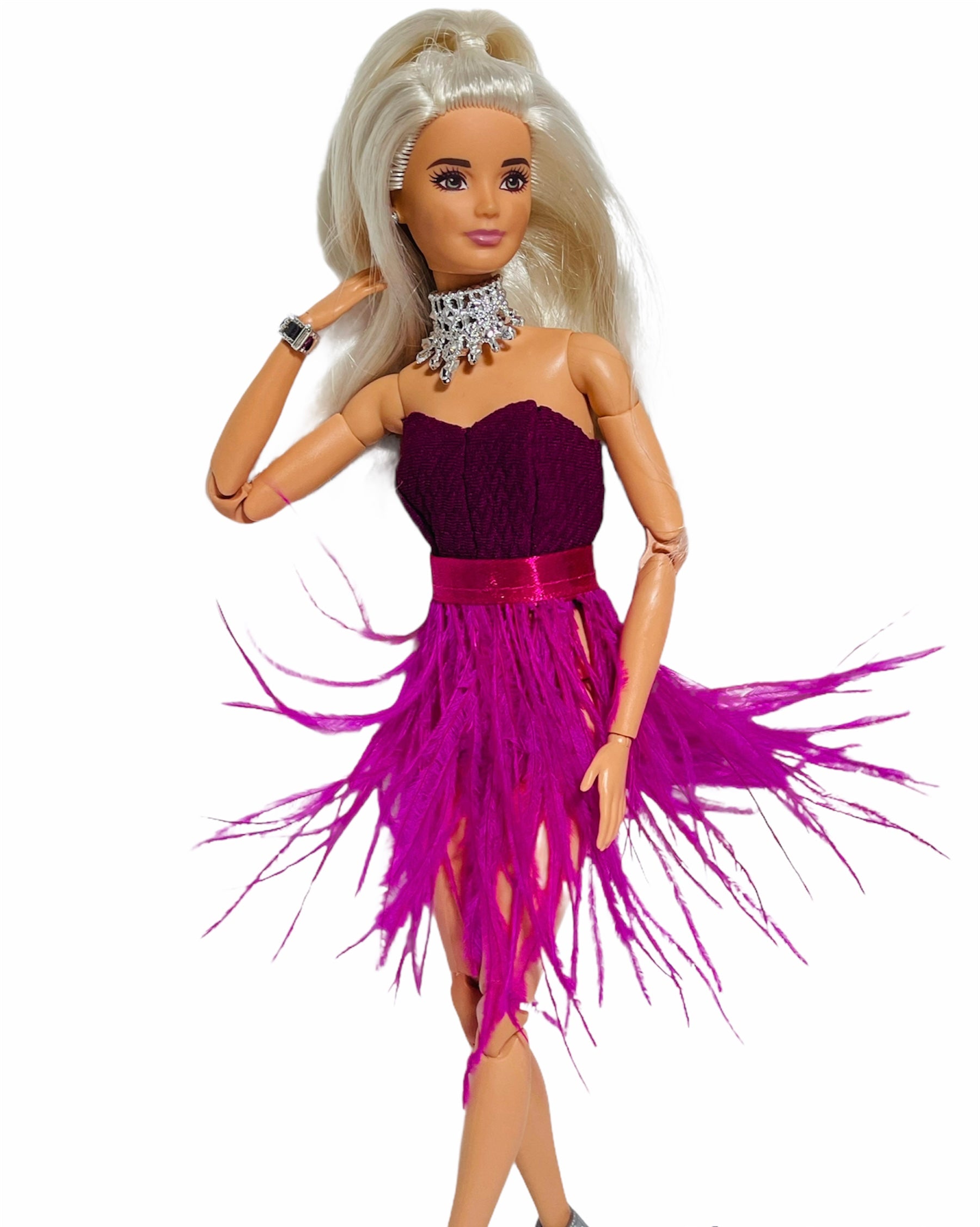 Pink dress for Barbie doll cocktail dress The Doll Tailor Pink dress for Barbie doll cocktail dress The Doll Tailor