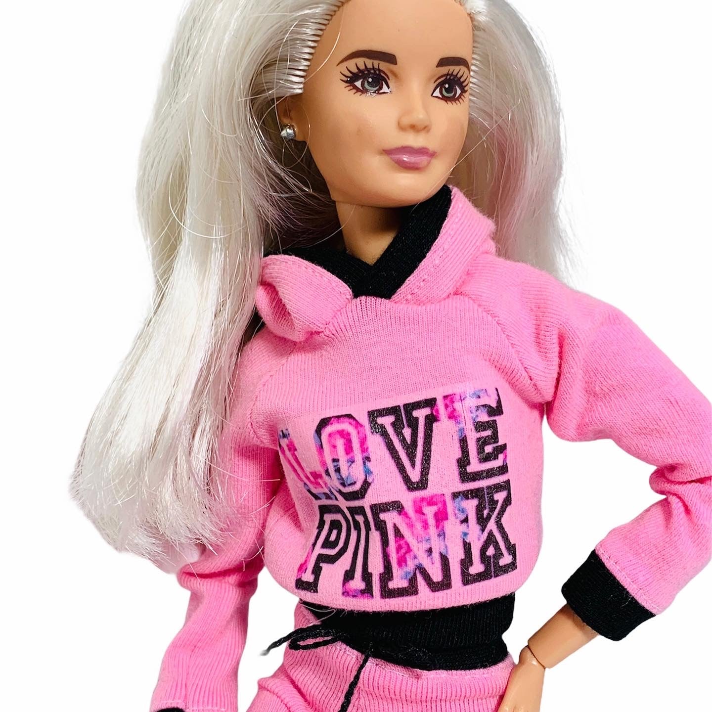 Pink crop top and pink shorts for barbie doll – The Doll Tailor