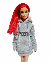 Load image into Gallery viewer, Pink oversized hoodie for Barbie doll
