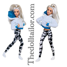 Load image into Gallery viewer, Black and white leggings for Barbie doll
