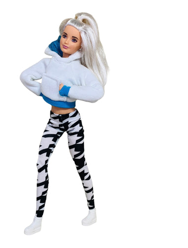 Black and white leggings for Barbie doll