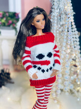 Load image into Gallery viewer, Snowman ugly sweater for fashion dolls Christmas sweater
