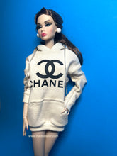 Load image into Gallery viewer, Beige hoodie dress with fashion dolls and 1:6 scale dolls
