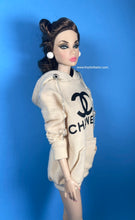 Load image into Gallery viewer, Beige hoodie dress with fashion dolls and 1:6 scale dolls
