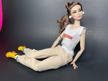 Load image into Gallery viewer, White t shirt for Barbie doll with logo

