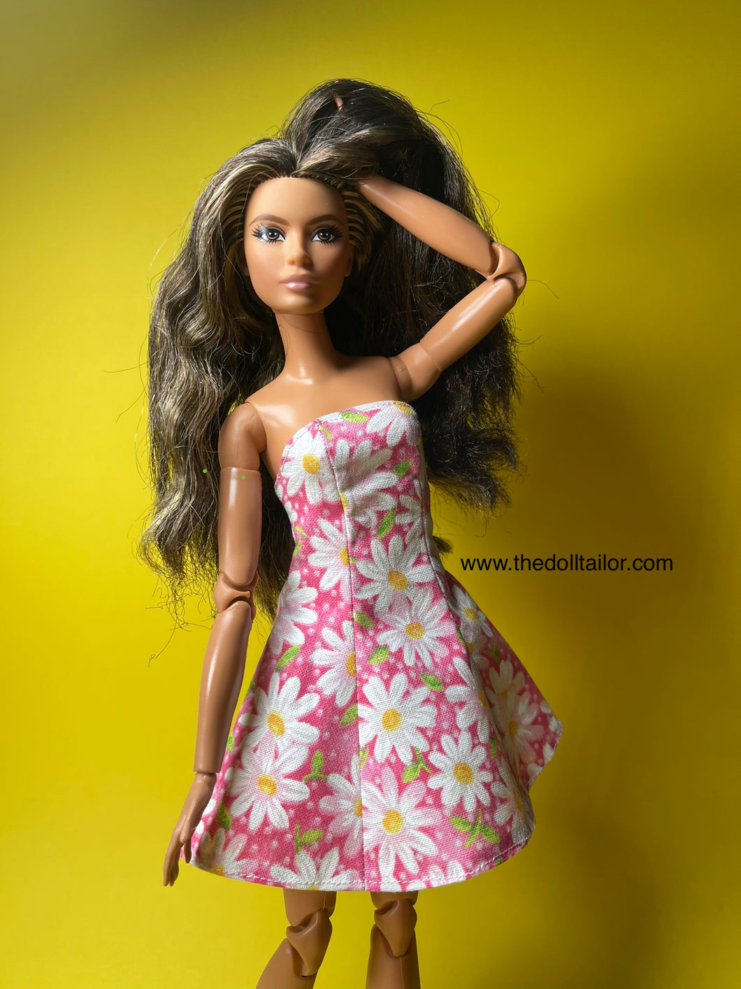 Floral dress for fashion doll 1:6 scale doll dress