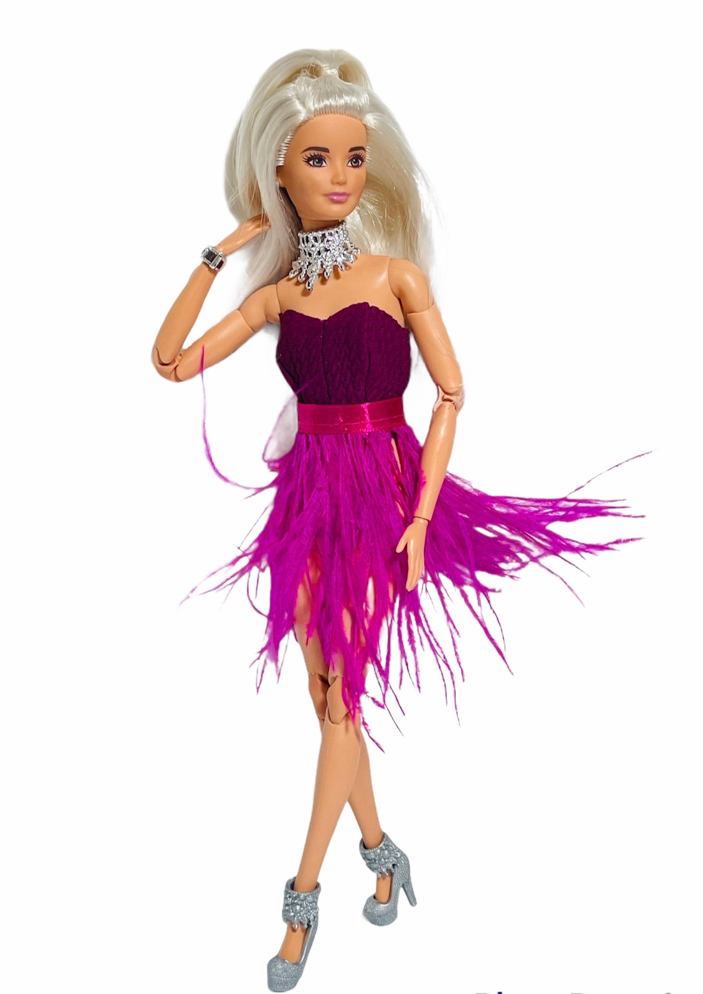 barbie doll hot pink dress Pink dress for Barbie doll cocktail dress The Doll Tailor