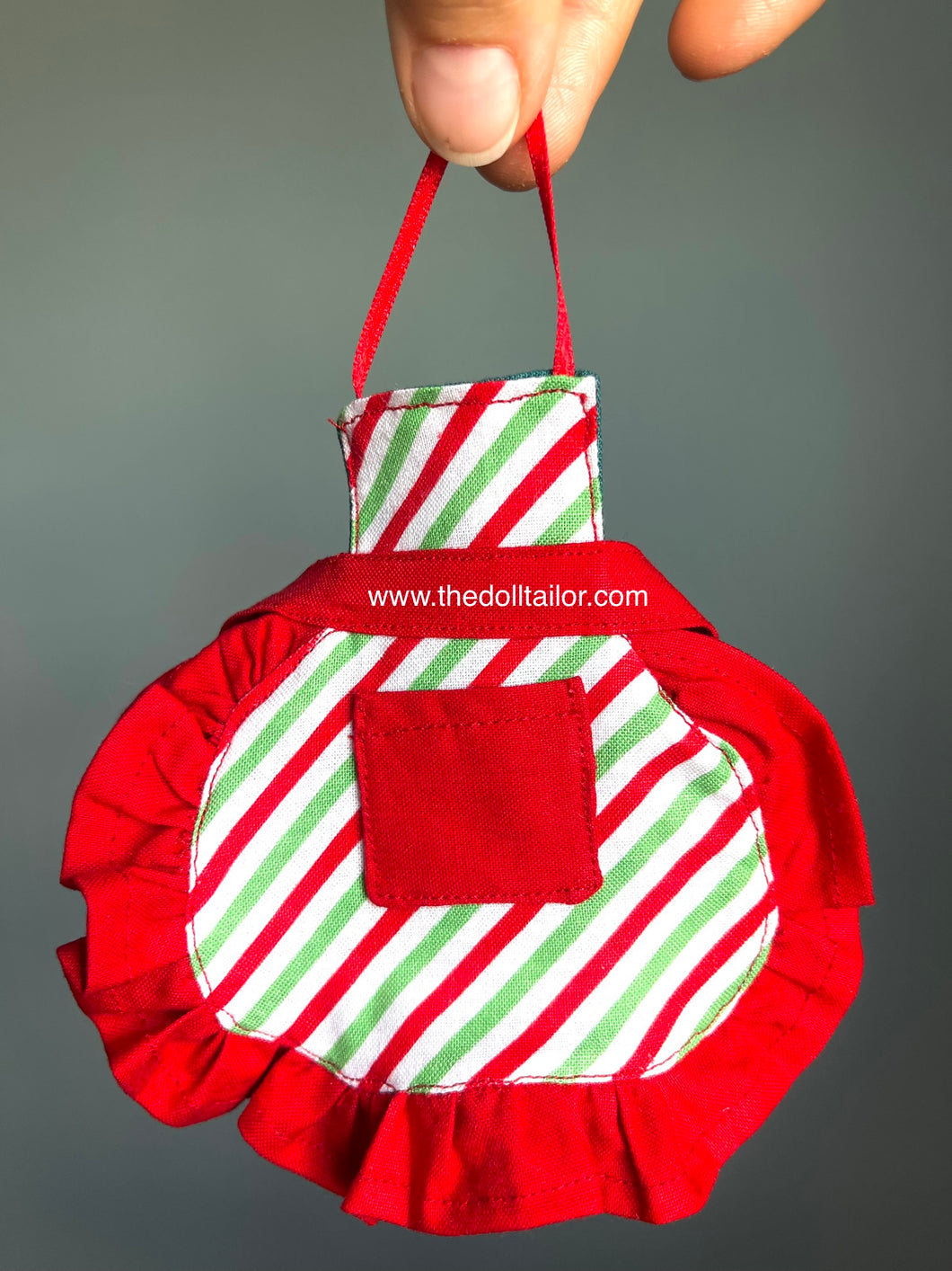 Christmas Apron for fashion dolls 11.5” doll miniature apron