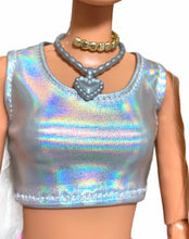 Load image into Gallery viewer, Holographic crop top for Barbie doll
