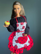 Load image into Gallery viewer, Miniature apron for dolls 1/6 scale ladybug apron
