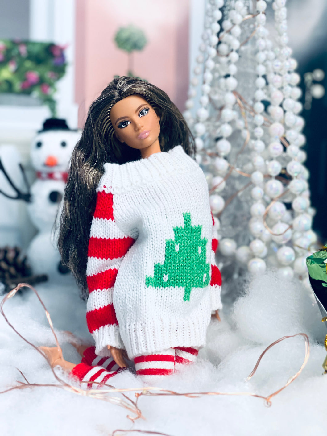 Christmas tree ugly sweater for dolls dolls
