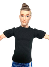 Load image into Gallery viewer, Black T shirt for Ken doll

