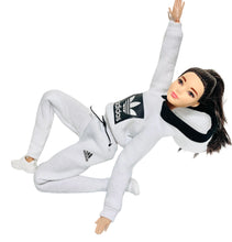 Load image into Gallery viewer, White tracksuit for fashion dolls white sweater and sweatpants set

