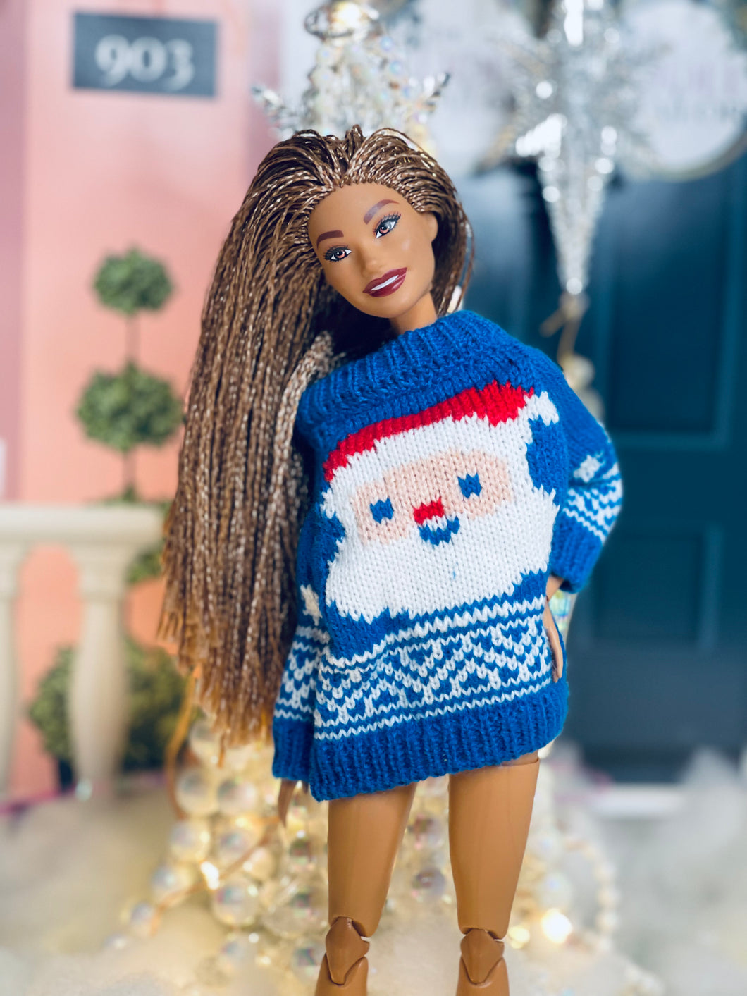 Santa Claus ugly sweater for fashion dolls