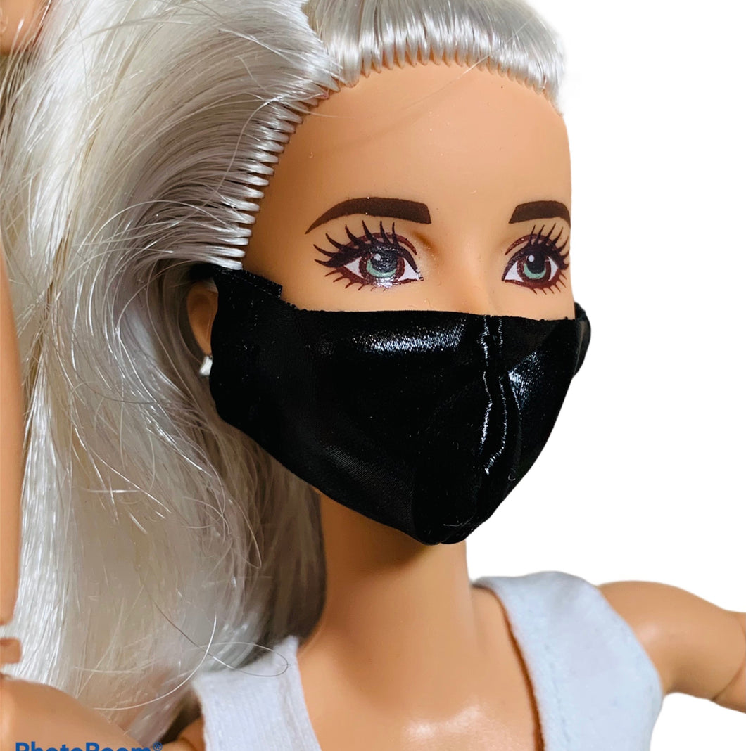 Black Barbie doll face mask pleather face mask