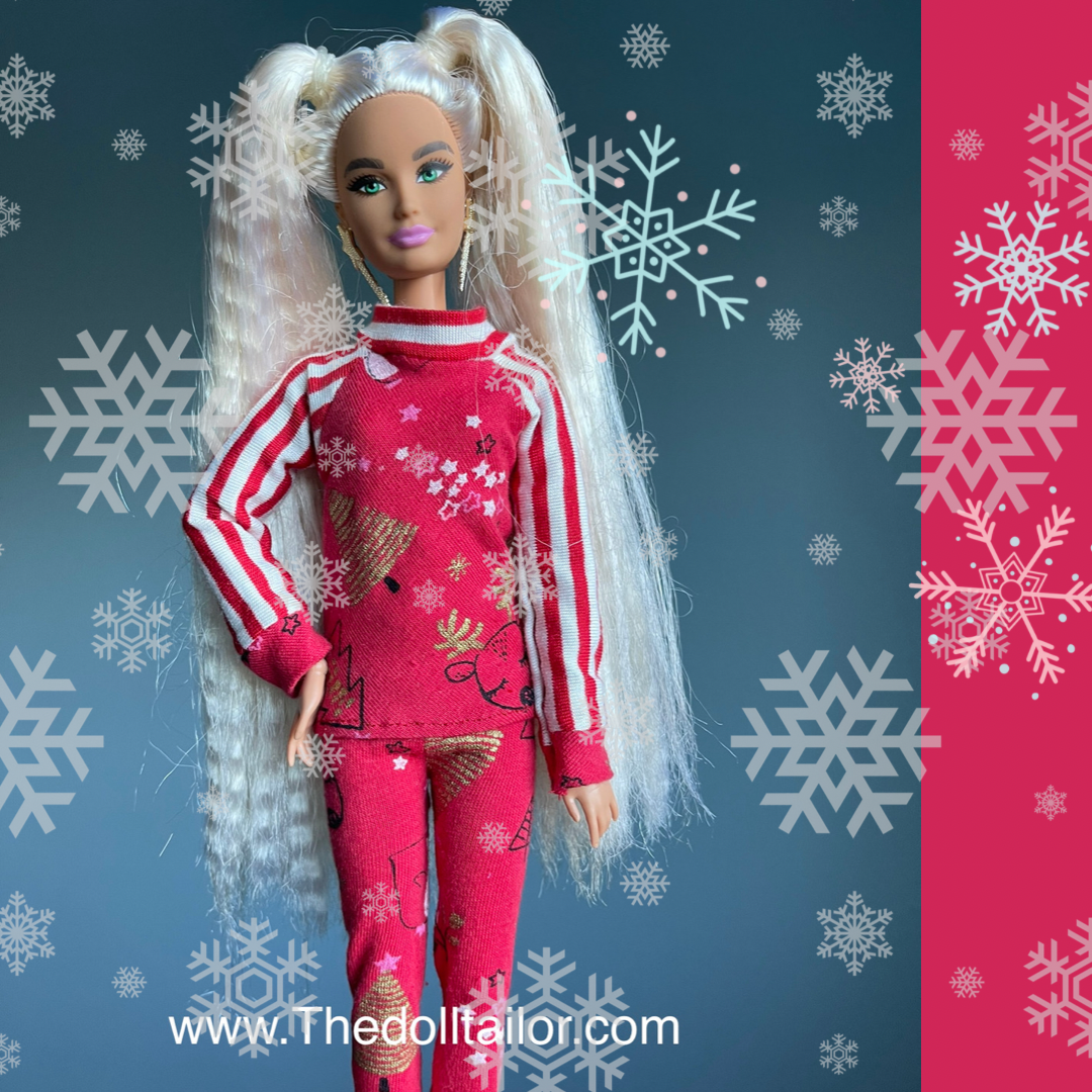 Holiday Barbie Dress Barbie Christmas Outfits Christmas Pajama For Barbie   The Doll Tailor