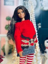 Load image into Gallery viewer, Reindeer ugly Christmas sweater for fashion dolls
