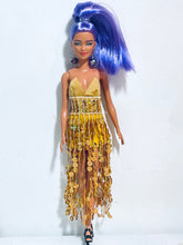 Load image into Gallery viewer, Gold dress for Barbie dolls Cocktail dress
