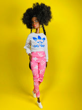 Load image into Gallery viewer, White top with holographic logo for fashion dolls
