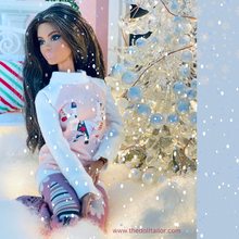 Load image into Gallery viewer, Christmas pajamas for fashion dolls miniature sweater and pants
